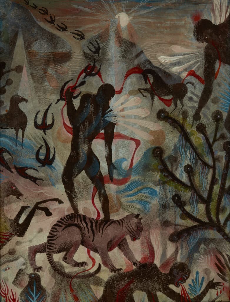 Future islands    }  Acrylic & Shellac on Archers   11 x 14 inches