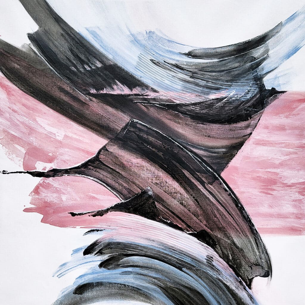Dolphins at Play   } Acrylic on canvas  36 x 36 inches