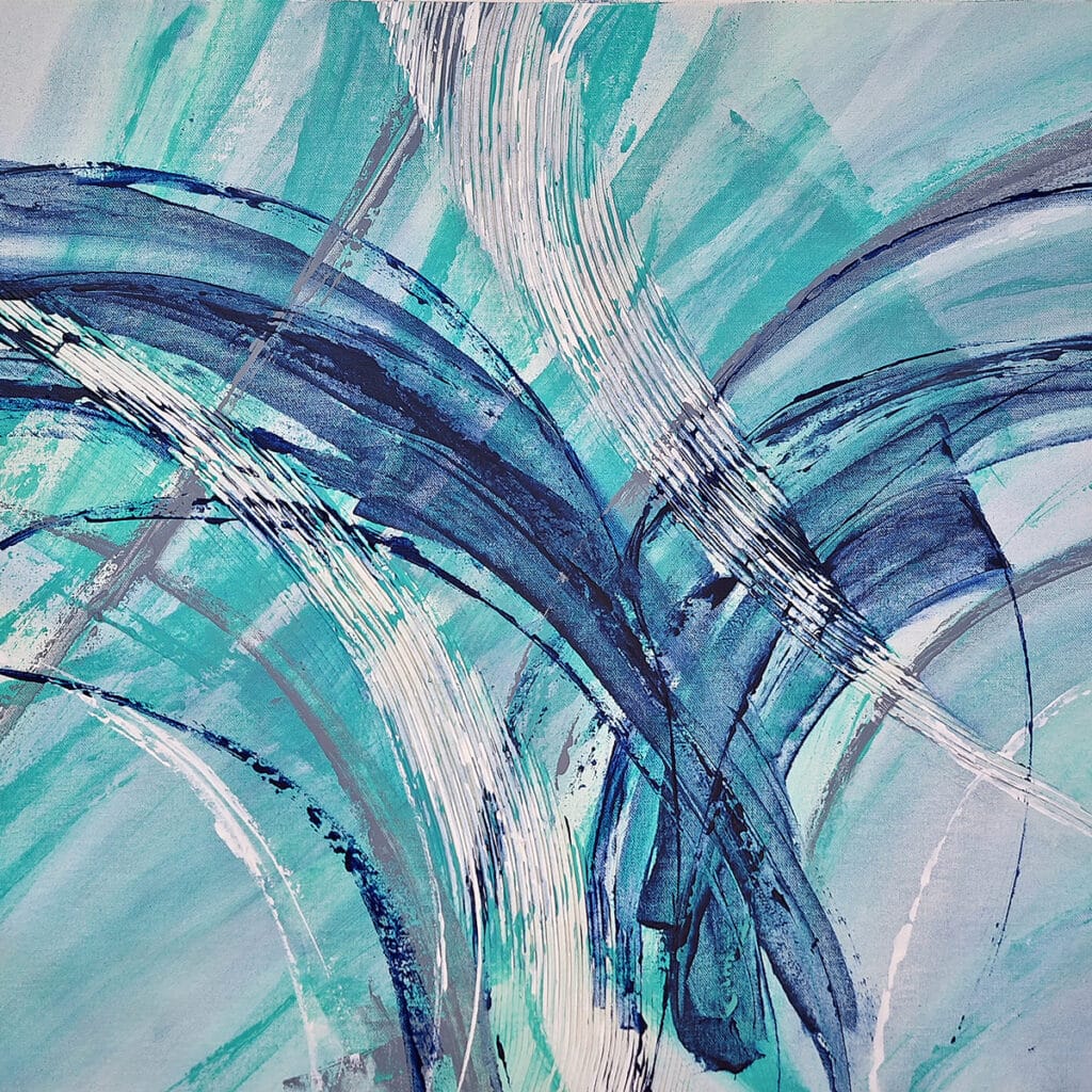 Ocean Spray 5  }  Acrylic on canvas   24 x 24